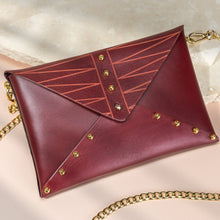 Load image into Gallery viewer, UNA BURKE LEATHER Etched Envelope Clutch